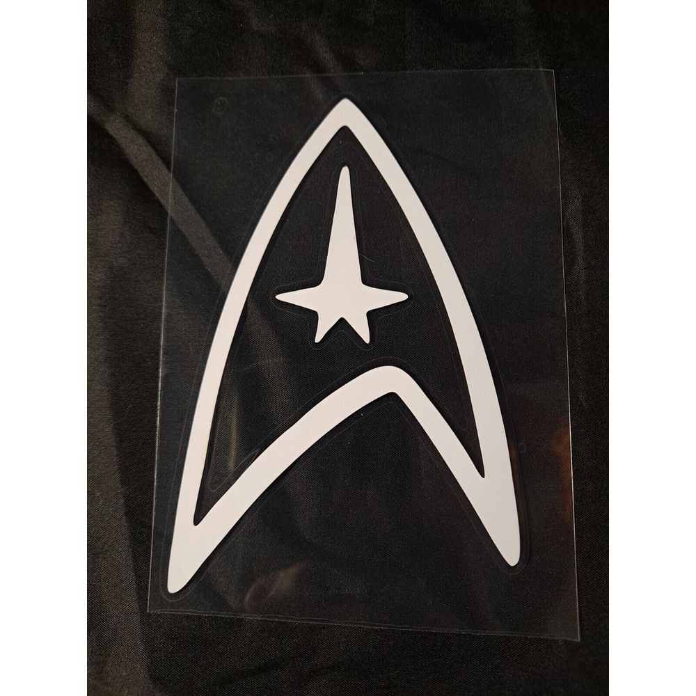 STAR TREK DELTA SHIELD‎ - Vinyl Decal Car Window Sticker-White- 5"x 3"